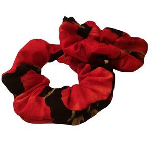 Set of 2 Handmade Poppy Cotton Hair Scrunchies